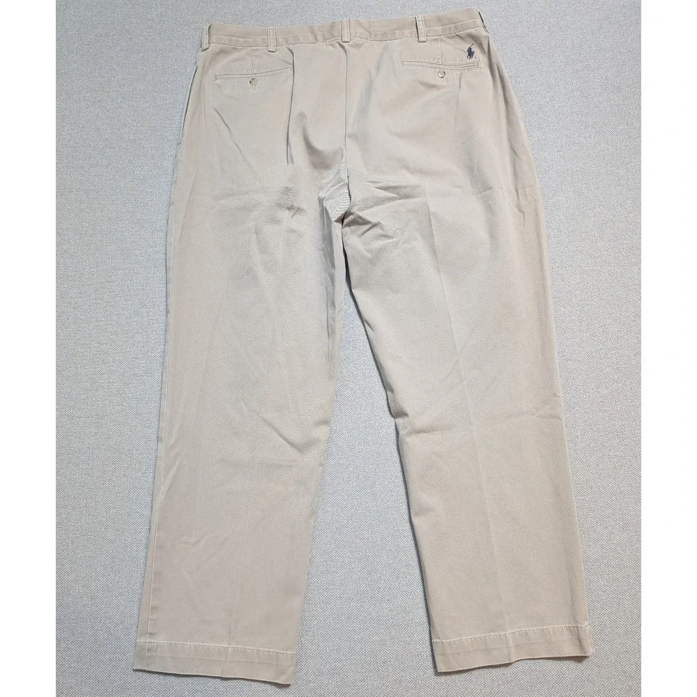 Polo Ralph Lauren Mens Pants Ethan Pant Khaki 40x30 Woven Classic Pleated,